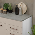 Balcão Gabinete 150 cm 2 Gavetas 2 Portas (Com Tampo) Branco/Crema Agata Madesa