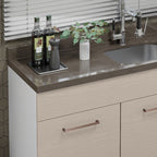 Balcão Gabinete de Pia 150 cm 2 Portas e 2 Gavetas (Sem Tampo e Pia) Branco/Crema Agata Madesa