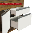 Balcão Madesa Glamy 150 cm 2 Portas e 2 Gavetas (Com Tampo) Rustic/Branco