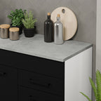 Balcão Gabinete Madesa Agata 150 cm 2 Gavetas 2 Portas (Com Tampo) Branco/Preto