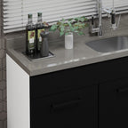 Balcão Gabinete de Pia Madesa Agata 150 cm 2 Portas e 2 Gavetas (Sem Tampo e Pia) Branco/Preto