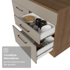 Balcão Gabinete 150 cm 2 Gavetas 2 Portas (Com Tampo) Rustic/Crema Agata Madesa