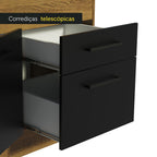 Balcão Madesa Agata 150 cm 2 Portas e 2 Gavetas (Com Tampo) Rustic/Preto