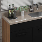 Balcão Gabinete de Pia Madesa Agata 150 cm 2 Portas e 2 Gavetas (Sem Tampo e Pia) Rustic/Preto