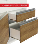 Balcão de Pia Madesa Glamy 150 cm 2 Portas e 2 Gavetas (Sem Tampo e Pia) Branco/Rustic