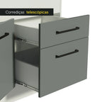 Balcão Madesa Agata 150 cm 2 Portas e 2 Gavetas (Com Tampo) Branco/Cinza