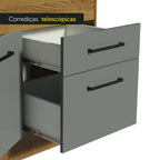 Balcão Madesa Agata 150 cm 2 Portas e 2 Gavetas (Com Tampo) Rustic/Cinza