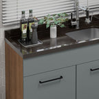 Balcão Gabinete de Pia Madesa Agata 150 cm 2 Portas e 2 Gavetas (Sem Tampo e Pia) Rustic/Cinza