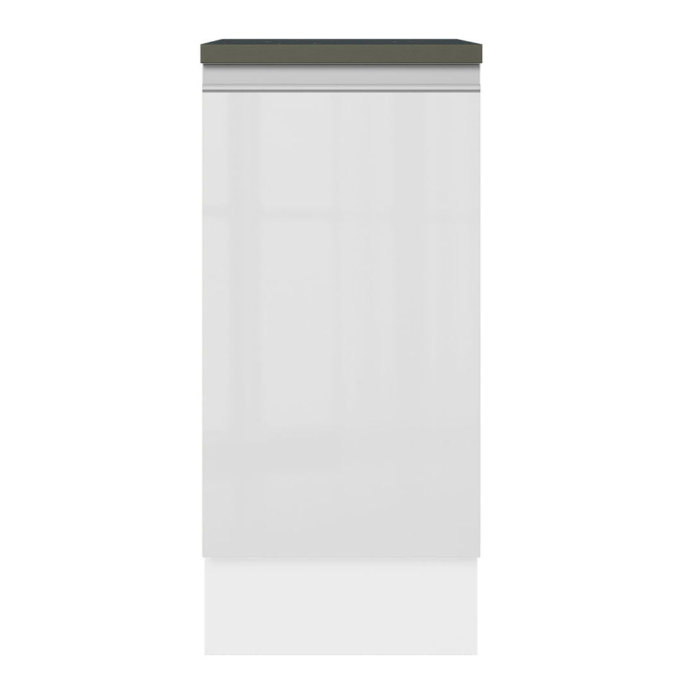 Balcão 100% MDF 35 cm 1 Porta Frente Branco Brilho Acordes Madesa