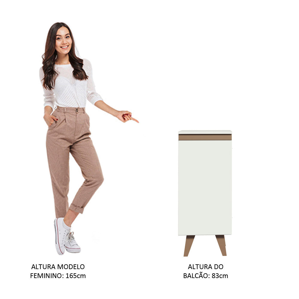 Balcão Madesa Reims 35 cm 1 Porta Branco