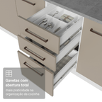 Balcão de Cozinha 40 cm 3 Gavetas (Sem Tampo) Branco/Crema Agata Madesa