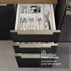 Balcão de Cozinha 40 cm 3 Gavetas Rustic/Preto Lux Madesa