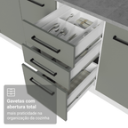 Balcão de Cozinha 40 cm 3 Gavetas (Sem Tampo) Branco/Cinza Agata Madesa