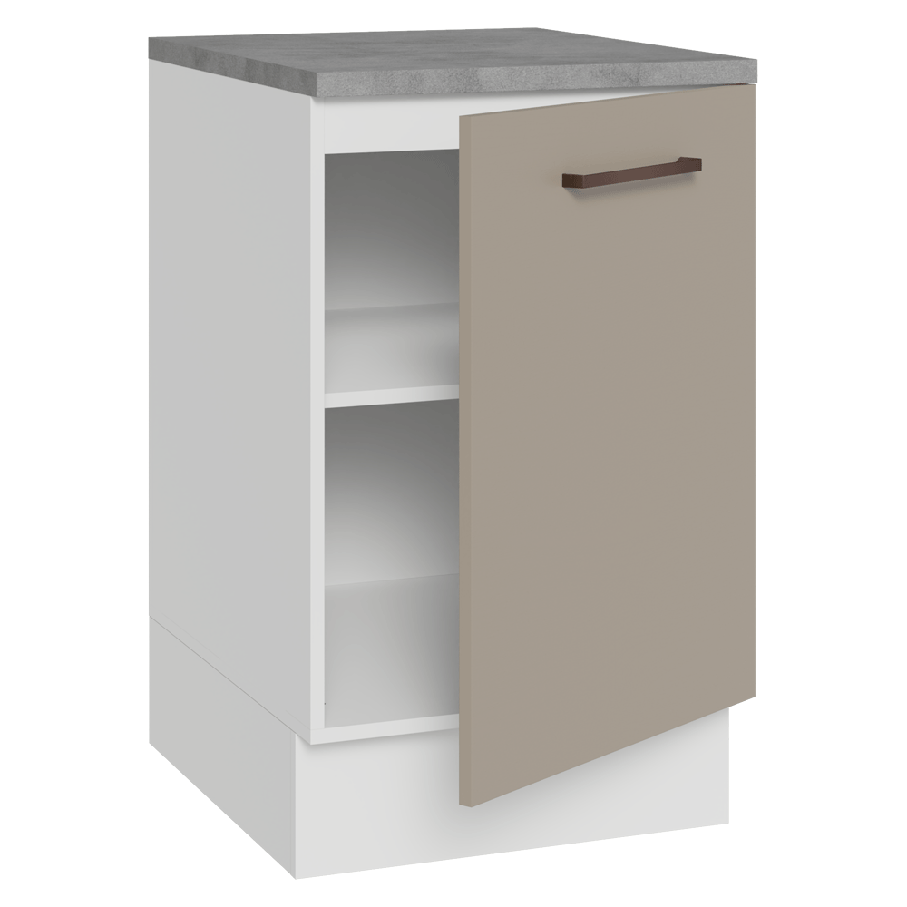 Balcão de Cozinha 50cm 1 Porta Branco/Crema Agata Madesa