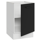 Balcão de Cozinha 50cm 1 Porta (Sem Tampo) Branco/Preto Agata Madesa