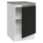 Balcão de Cozinha 50cm 1 Porta Branco/Preto Glamy Madesa