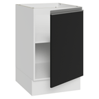 Balcão de Cozinha 50cm 1 Porta (Sem Tampo) Branco/Preto Glamy Madesa