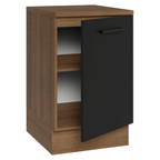 Balcão de Cozinha 50cm 1 Porta Rustic/Preto Agata Madesa