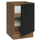 Balcão de Cozinha 50cm 1 Porta (Sem Tampo) Rustic/Preto Agata Madesa
