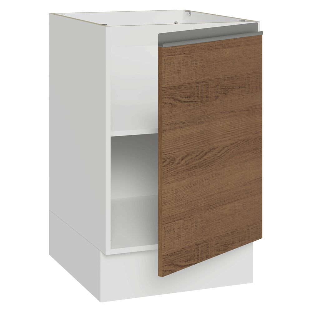 Balcão de Cozinha 50cm 1 Porta (Sem Tampo) Branco/Rustic Glamy Madesa