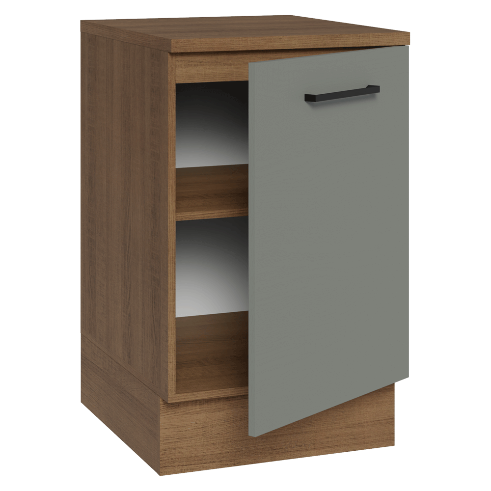 Balcão de Cozinha 50cm 1 Porta Rustic/Cinza Agata Madesa