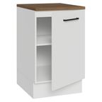 Balcão de Cozinha 50cm 1 Porta Branco Tampo Rustic Agata Madesa