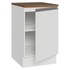 Balcão de Cozinha 50cm 1 Porta Branco Tampo Rustic Glamy Madesa