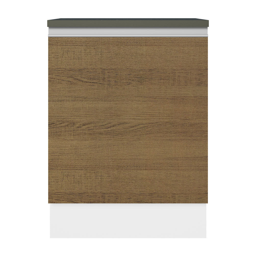 Balcão Madesa Acordes 100% MDF 60 cm 1 Porta Branco/Rustic