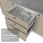 Balcão de Cozinha 60 cm 3 Gavetas Branco/Crema Vik Madesa