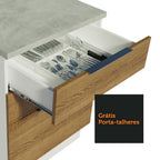 Balcão Madesa Stella 60 cm 3 Gavetas Branco/Rustic
