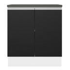 Balcão 100% MDF 70 cm 2 Portas Branco/Preto Acordes Madesa