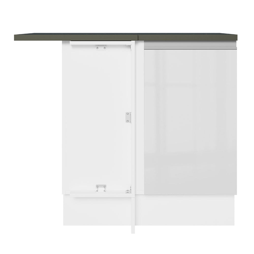 Balcão de Canto Madesa Acordes 100% MDF 1 Porta Branco Brilho