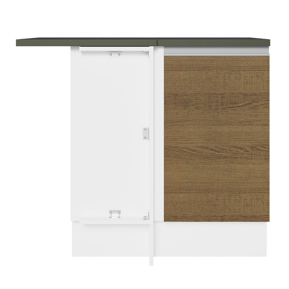 Balcão de Canto Madesa Acordes 100% MDF 1 Porta Branco/Rustic