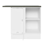 Balcão de Canto 100% MDF 1 Porta Branco/Preto Acordes Madesa