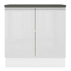 Balcão Madesa Acordes 100% MDF 80 cm 2 Portas Branco Brilho