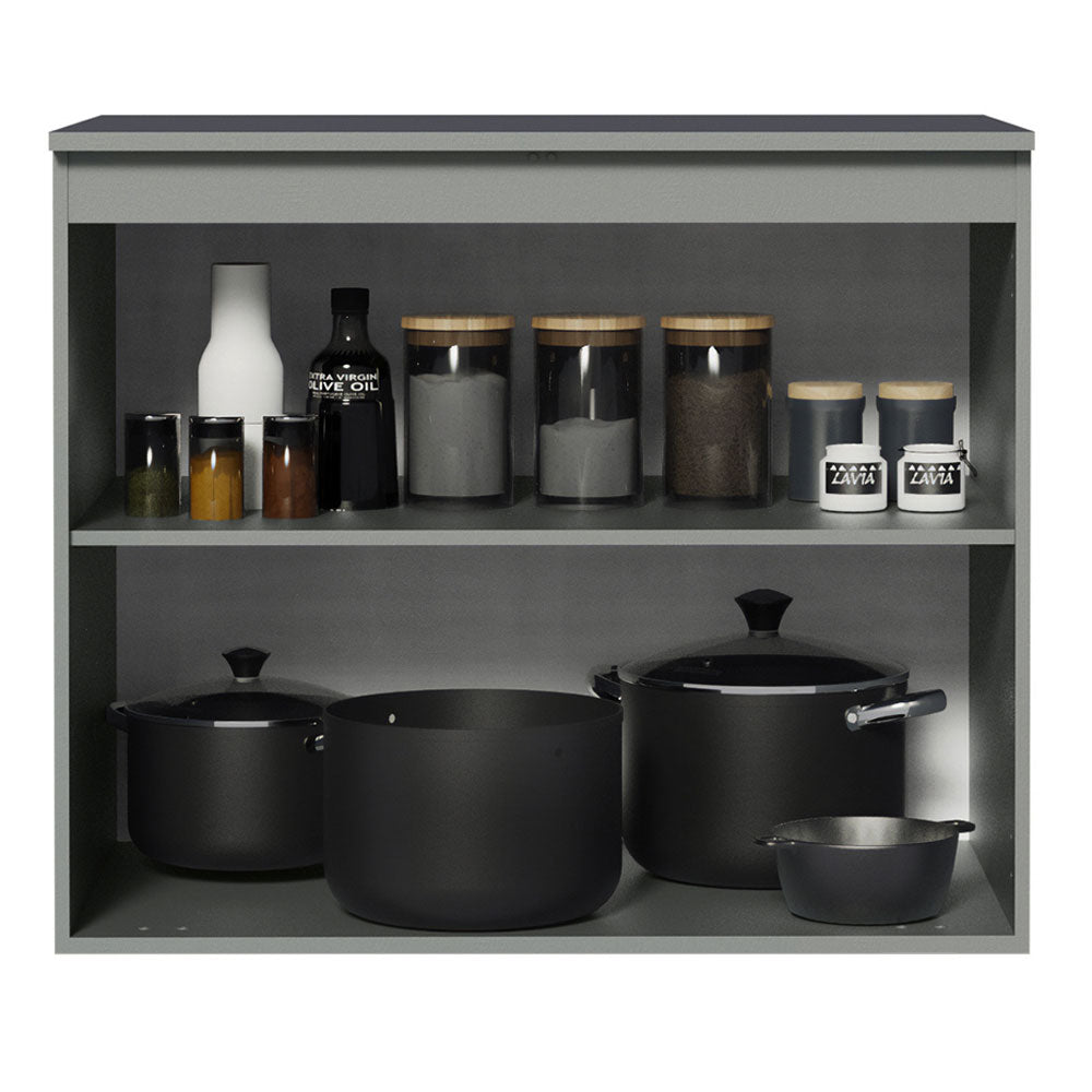 Balcão 80 cm 2 Portas Suspenso Cinza Nice Madesa