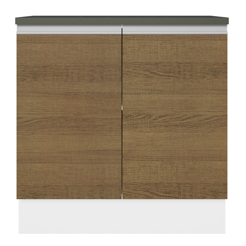 Balcão Madesa Acordes 100% MDF 80 cm 2 Portas Branco/Rustic
