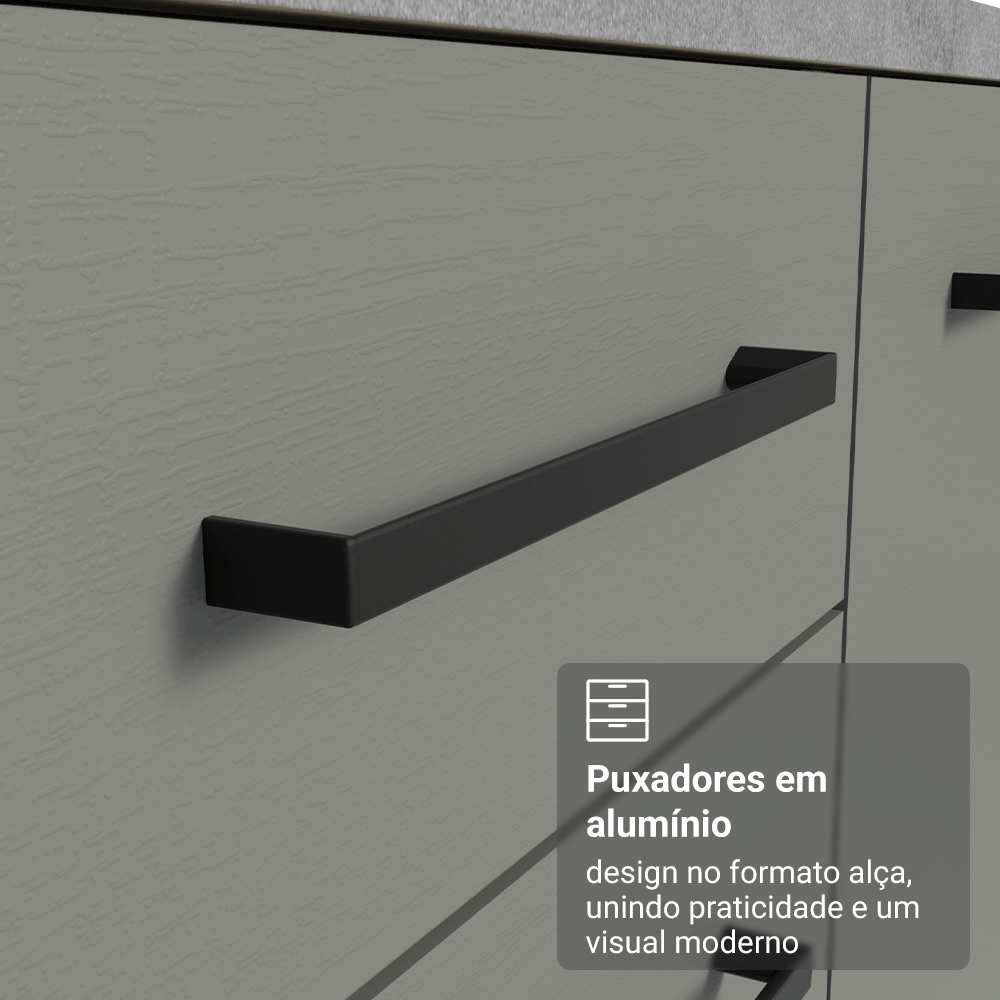 Balcão de Cozinha 80 cm 2 Portas (Sem Tampo) Branco/Cinza Agata Madesa