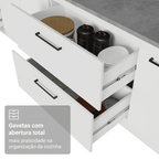 Balcão de Cozinha 80 cm 2 Gavetas (Sem Tampo) Branco Agata Madesa