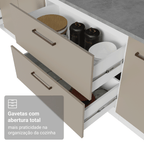 Balcão de Cozinha 80 cm 2 Gavetas (Sem Tampo) Branco/Crema Agata Madesa