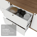 Balcão de Cozinha 80 cm 2 Gavetas Rustic/Branco Vik Madesa