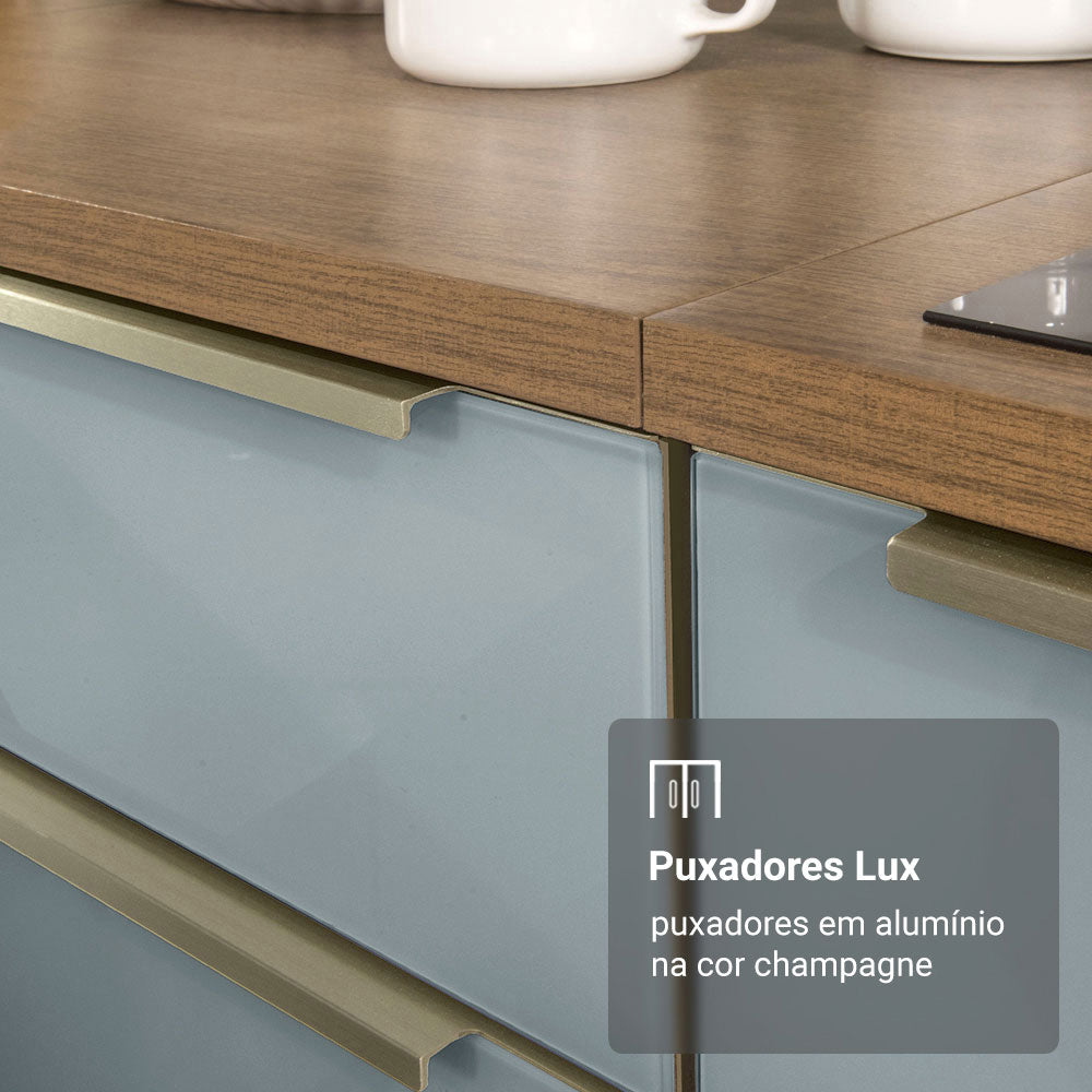 Balcão de Cozinha 80 cm 2 Gavetas (Sem Tampo) Rustic/Cinza Lux Madesa