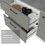 Balcão de Cozinha 80 cm 2 Gavetas (Sem Tampo) Branco/Cinza Agata Madesa