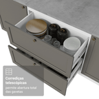 Balcão de Cozinha 80 cm 2 Gavetas (Sem Tampo) Branco/Cinza Vik Madesa