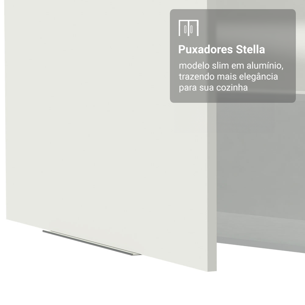 Armário Aéreo 100 cm 1 Porta Basculante Branco Stella Madesa