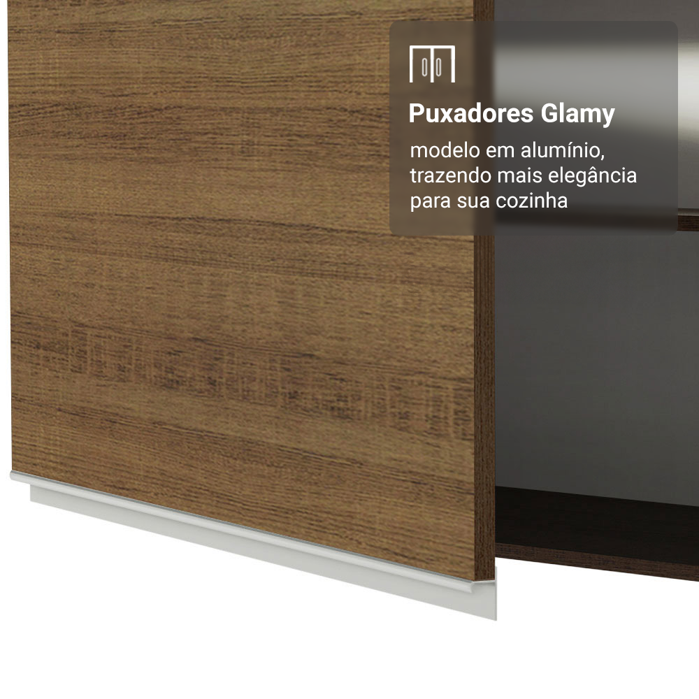 Armário Aéreo 100 cm 1 Porta Basculante Rustic Glamy Madesa