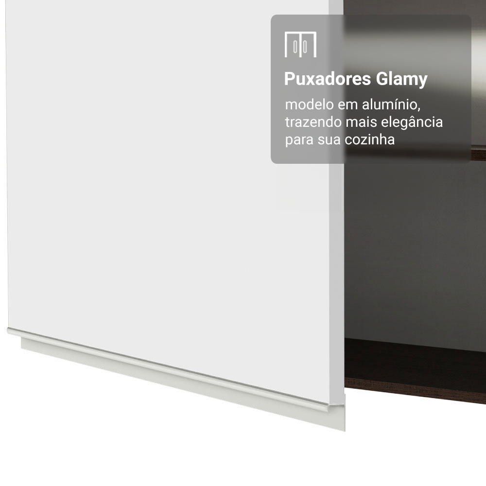 Armário Aéreo 100 cm 1 Porta Basculante Rustic/Branco Glamy Madesa