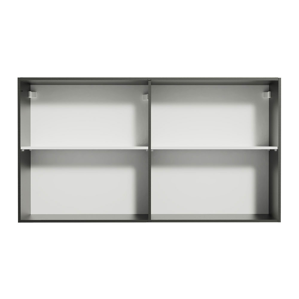 Armário Aéreo Madesa Reims 120 cm 2 Portas Preto