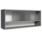 Armário Aéreo 2 Portas de Correr de Vidro Pontilhado e 1 Nicho Cinza Nice Madesa