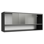 Armário Aéreo 2 Portas de Correr de Vidro Pontilhado e 1 Nicho Preto Madesa